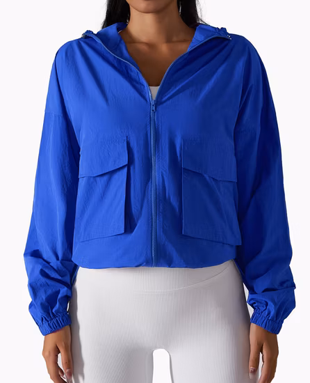 Nuovo cappotto sportivo allentato ad asciugatura rapida, giacca per protezione solare, corsa da donna, giacca a vento per il tempo libero, cerniera, manica lunga, fitness