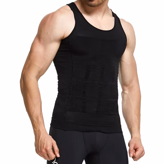 Camicia dimagrante modellante per il corpo da uomo. Maglia da allenamento per la pancia. Camicia per perdere peso